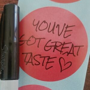 3/$15 Set of 50 LARGE RED ROUND TWO INCH STICKERS You've Got Great Taste